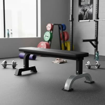 Body Skull Banco Plano Pesas Press Gym Apto 200 Kg Plateado Body Skull Plata