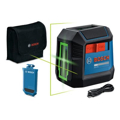 Bosch Láser Lineal Bosch Gll2xg Li Green Cross, Nivel 12 M, 2 Líneas, Batería Recargable Profesional Y Bol