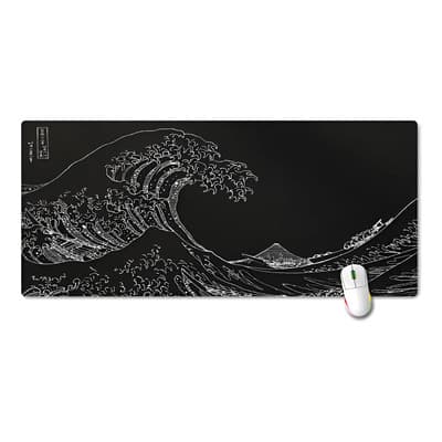 Omaigat Mouse Pad Gamer Omaigat Kurowave Xxl | 900x400x3mm Negro Gran Ola