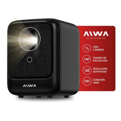 Aiwa Proyector Led Aiwa Conexión Hdmi Y Usb 3 Metros 48w Altavoz Color Negro