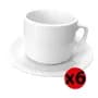 Germer Set X6 Taza De Te Con Plato Vajilla Germer Gastronomico Blanco Liso
