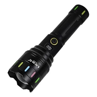 Lidimi Linterna Tactica Led Lidimi Ld-l675a Luz Blanca Super Potente 60watts Zoom-rompevidrios Blanco Negro