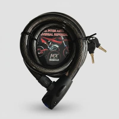 Max Tuning Candado Linga Max Tuning Acero Inoxidable 1.5mts Moto Bici Negro