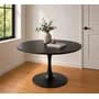 Diaz Home Mesa De Comedor Tulip 100 Cm Negro Mdf Patas De Metal Living Comedor Diaz Home Negro Liso