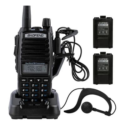 Baofeng Handy Baofeng Uv-82 Bi-banda 128ch 2 Baterías Walkie-talkie Negro Uhf 400-520 Mhz