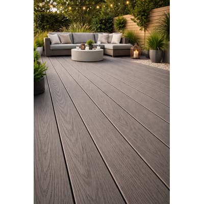 Casa Hadid Piso Deck Wpc Liston Tabla Simil Madera Wengue Exterior Marrón Oscuro Mate