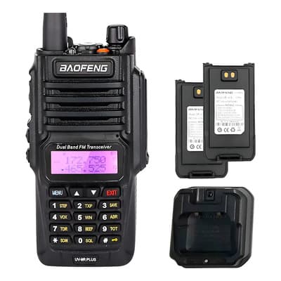 Baofeng Walkie Talkie Baofeng Uv-9r Plus Radio Bidireccional 15 Km Negro Ancha 25khz / Estrecha 12,5 Khz