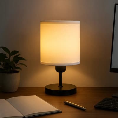 Asteria Iluminación Lámpara Velador Moderno Led Escritorio Mesa Dormitorio Negro Blanco