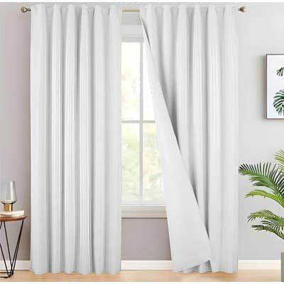 Tobatel Cortina Blackout 140x220cm Lisa Tapa Oscuridad Color Blanco Off Withe