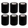 Euromix Cinta Autoadherente 5cm - Venda Cohesiva Deportiva - Kit X6 Color Negro