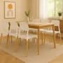 Baires4 Sillas Nordicas Milan Madera Diseño Moderno Novara X6 Uni Estructura De La Silla Blanco