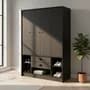 Centro Estant Ropero 4 Puertas Libe40 Centro Estant Negro Alto 180 X Ancho 120 Cm