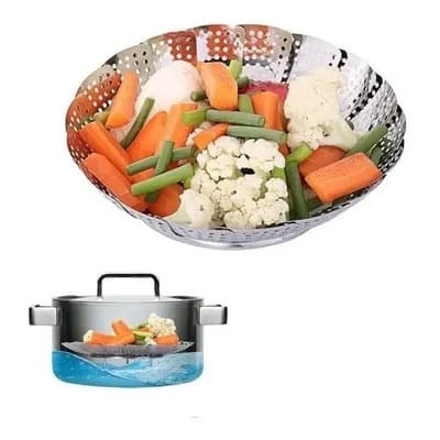 Patagonia Home Vaporera Plegable Patagonia Home 19 Cm Acero Inoxidable Vegetales 400 Ml Plateada