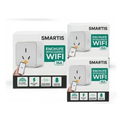 Smartis Tomacorriente Smart Pack X3 Wifi Alexa Tuya Smart Life Blanco