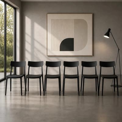 Mas Que Muebles Silla De Comedor Más Que Muebles Mare Color Negro 6 Unidades Sin Tela