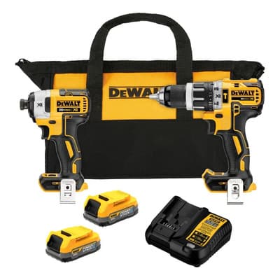 Dewalt Kit Taladro Percutor Y Atornillador Impacto Dewalt Dck287e2 20v Max Xr Amarillo 50 Hz