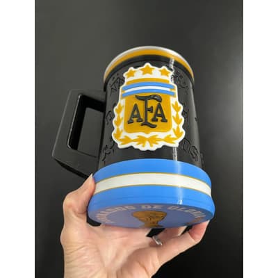 Bnm.3d Vaso Chop Futbol Mundial Argentina Jarra Fernet 1 Litro 3d Negro