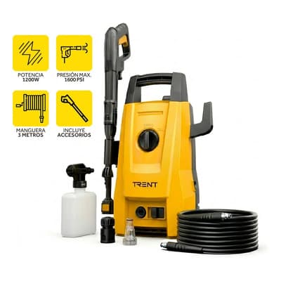 Trent Hidrolavadora Electrica Alta Presion Trent Hlt203 1600 Psi 110 Bar Con Accesorios Amarillo 50hz