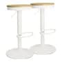 Utile Banqueta X2 Alta Taburete Cocina Asiento Madera Iris Utile Blanco Cromado