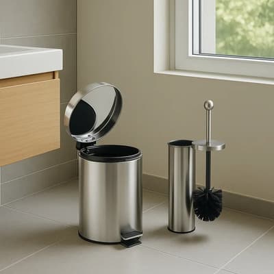 Jazak Set De Accesorios De Baño Jazak / Elegante / Linea Hogar / Tacho De Basura / Cesto Residuos / Kit Es