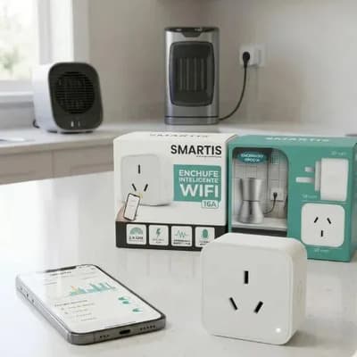 Smartis Enchufe Inteligente Wifi Tuya 220v 16a Control Remoto Alexa Google Smart Life Blanco