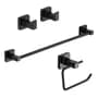 Markethome Set De Accesorios Baño Kit 4 Piezas Acero Inox Negro Mate Negro
