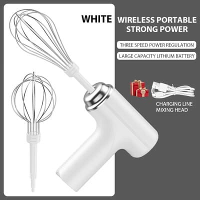 Stny Batidor Eléctrico De Mano Recargable Portátil 3 Velocidades Blanco 50hz