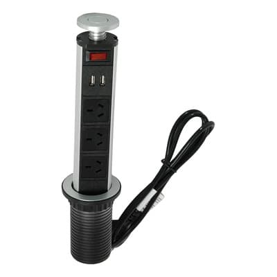 Tbcin Tomacorriente Oculto Estacion De Carga Telescopica Usb 220v Color Negro