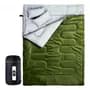 Sleeping Bag Bolsa De Dormir Termica 2 Plazas Con Almohadas Doble Rc Verde Musgo Derecho