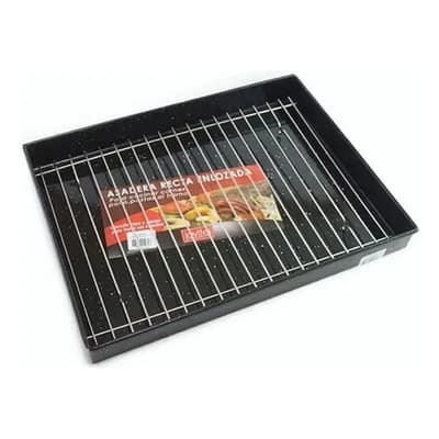 Jovifel Asadera Enlozada Con Rejilla Horno 28 X 38 Cm Jovifel Color Negro