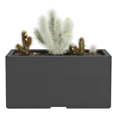 Amalfi Maceta De Plástico Rotomoldeado Amalfi Modelo Jardinera N40 De 40x20x20cm Y 14 Litros Color Negro