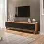 Kappesberg Rack Mueble De Tv Kappesberg 218cm Hasta 85 Pulgadas Con 3 Puertas Color Canela Y Negro Canela/negro