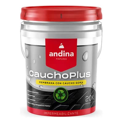 Andina Membrana Liquida Con Caucho Plus Goma - Andina 4 Kg - Impermeable Gris Mate