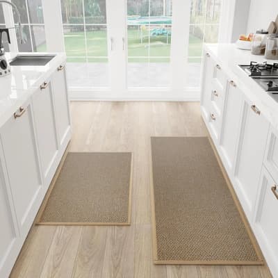 Norcel Set Alfombras Cocina Antideslizante Multiuso 120cm Y 75cm 1.2 M 44 M Marrón