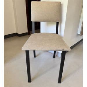 Silcar Silla de Comedor Nilo Tapizado Jacqard Lino Caño Negro