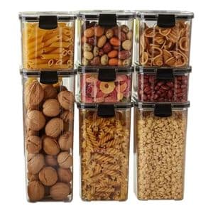 Generic Set X 8 Contenedores Hermeticos Apilables Plasticos Vivendi Negro