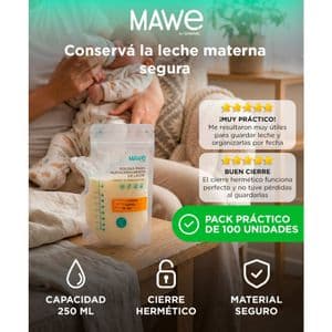 Gadnic Bolsas De Almacenamiento Leche Materna Mawe By Gadnic 100 Unidades Cierre Hermético Contenedoras