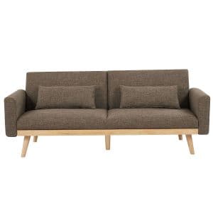 Rex Sillón Cama Futón Marrón con Almohadones 187x77x77cm Madera