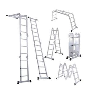 Garden Life Escalera de Aluminio 4x3 Articulada 12 Escalones Garden Life 3.42 mts Multipropósito