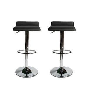 Virke Banqueta Taburete Cuerina Negro X2