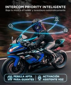 Gadnic Intercomunicador Moto Moman CP-X Cancelacion de ruido Activo 2000mts rango 24 Personas