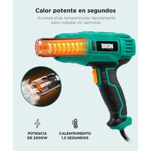 Gadnic Pistola de Calor Bron By Gadnic GH2000 Potente 2000W Boquillas Intercambiables Seguridad Eléctrica