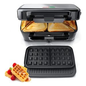 Generic Sandwicherera Fohere 3 En 1 Con Platos Extraíbles Y Máquina Plateado