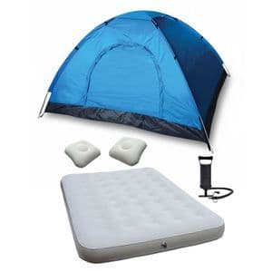 Sln Carpa Iglú 4p Colchón 2 Plazas + Inflador + 2 Almohadas