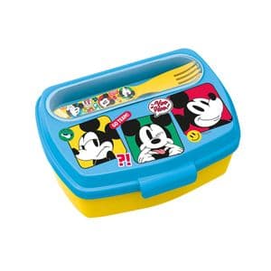 Wabro Sandwichera Rectangular Y Cubiertos Mickey Mouse
