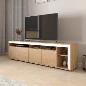 Ciudad Muebles Mesa De Tv con puertas batientes de living 200X52X37 Cm