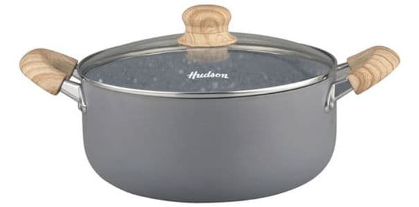Hudson Cacerola Hudson De Aluminio C/antiadherente Granito 24 Cm Color Gris