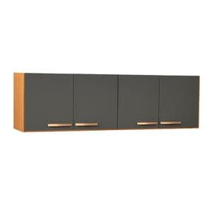Maximo Alacena de 160 cm Reforzada de 4 Puertas Grafito Teca Maximo Acapulco