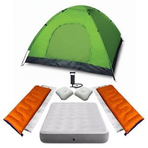 Sln Carpa 4 Personas Colchón 2p Inflador Almohadas Bolsas