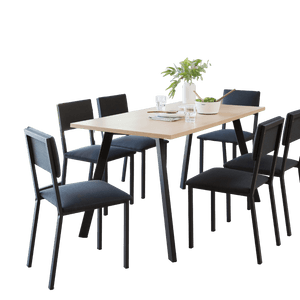 Silcar Mesa Nilo Tapa Rectangular 1500mm Patas de Hierro Negro Mate